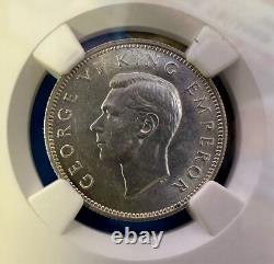 1942 Newzealand 1s Silver Coin Graded Ms61 By Ngc Rare Hard To Find Nice