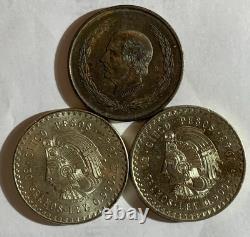 1947, 1948, 1951 Mexico 5 Peso Silver Coins Lot