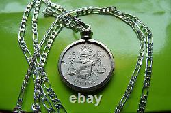 1950-1953 MEXICAN EAGLE COIN SILVER QUARTER Pendant on a 30.925 Silver Chain