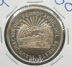 1950 MEXICO SILVER 5 PESOS SOUTHERN RAILROAD Coin