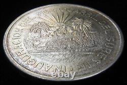 1950 MO Mexico Silver 5 Pesos. Southeastern Railroad Ferrocarril KM$466 BU