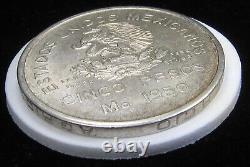 1950 MO Mexico Silver 5 Pesos. Southeastern Railroad Ferrocarril KM$466 BU