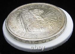 1950 MO Mexico Silver 5 Pesos. Southeastern Railroad Ferrocarril KM$466 BU
