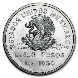 1950 Mexico Silver 5 Pesos Southern Railroad BU SKU #104285