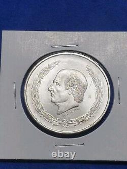 1954 Mexico Silver Cinco 5 Pesos Hidalgo UNC Key Date 30k Mintage