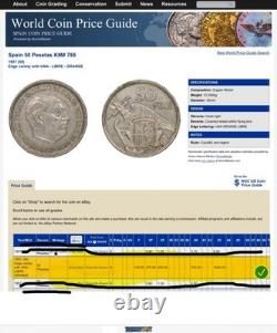 1957(58) Spain 50 Pesitas Gem BU UNA LIBRE GRANDE Edge Lettering KM# 788 Rare