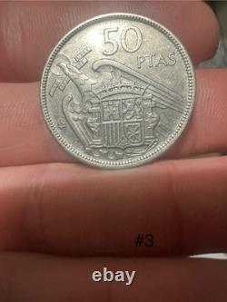 1957(58) Spain 50 Pesitas Gem BU UNA LIBRE GRANDE Edge Lettering KM# 788 Rare