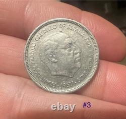 1957(58) Spain 50 Pesitas Gem BU UNA LIBRE GRANDE Edge Lettering KM# 788 Rare