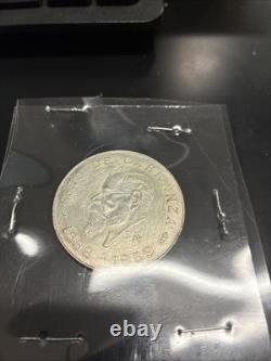 1959 Mo Mexico 5 Pesos Ano de Carranza CINCO PESOS. 720 Silver Blast White