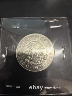 1959 Mo Mexico 5 Pesos Ano de Carranza CINCO PESOS. 720 Silver Blast White