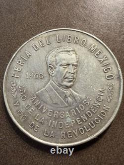 1960 Mexican silver medal Féria del Libro book fair and anniversary RARE