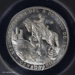 1962-Mo Mexico Puebla Battle Centennial Commemorative Silver Medal ANACS MS 64 C