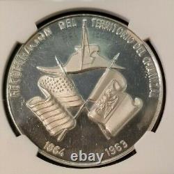 1963 MEXICO SILVER MEDAL GROVE 827a REOCCUPATION OF CHAMIZAL NGC MS 62