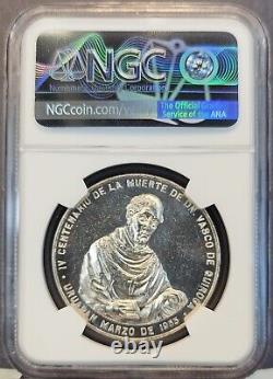 1965 MEXICO SILVER MEDAL GROVE P 340a VASCO DE QUIROGA NGC MS 63 SCARCE