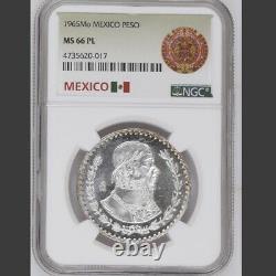 1965 Mexican Peso TOP POP MS 66 PL FINEST COIN IN THE WORLD FOREIGN PROOF LIKE