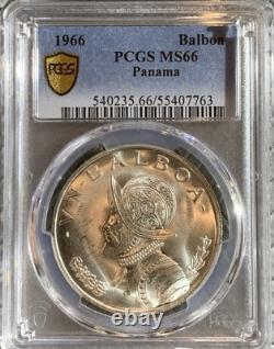 1966 Panama Balboa Silver Coin Pcgs Ms66