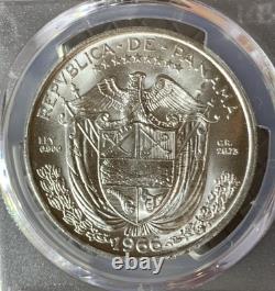 1966 Panama Balboa Silver Coin Pcgs Ms66