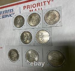 1968 Mexico 25 Pesos Olympic Commemorative. 720 Fine Lot of 8. Over 4oz. Silver