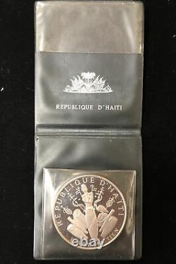 1969 Haiti 25 Gourdes Silver Coin Music Seashell Nude Proof Original Packaging