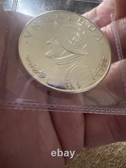 1969 Panama 5 Balboas Silver Coin Ley 0900 Large Crown Size