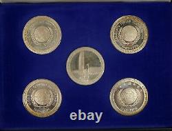 1970 United Nations 25th Anniversary Silver Commem 5pc Medal Set In Box with COA
