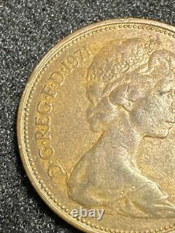 1971 D. G. REG. F. D Queen Elizabeth II New Pence 2 Coin #1
