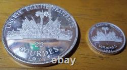 1971 Haiti Proof 5 & 25 Gourdes, Beach & Airport, Over 4 1/2 Ounces. 999 Silver
