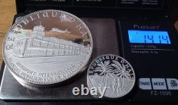 1971 Haiti Proof 5 & 25 Gourdes, Beach & Airport, Over 4 1/2 Ounces. 999 Silver