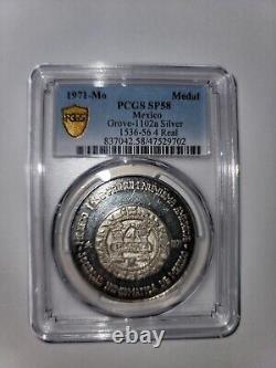 1971-Mo Mexico 4 Reales Medal SP-58 PCGS 9Grove-1102a