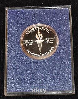 1973 Republic of Minerva $35.00 Gold & Silver Coin Only 10,500 Ever Minted