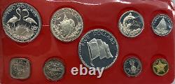 1974 BAHAMAS UK Queen Elizabeth II Shell Marlin 9 Coin Set 5 are Silver i116668