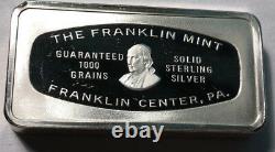 1974 Christmas Franklin Mint Silver Bar 2.29 Ounce of Sterling Silver