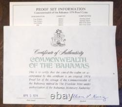 1974 F. Mint, Bahamas, 2 Dollar Proof, Silver 925 °%, sterling, 0.8862 asw, PR