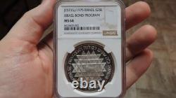 1975 Israel Bond Program 25 Lirot. 800 S-ilver 30 grams Coin NGC MS64