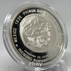 1975 Mexico Numismatic Society Silver Medal Jose Morelos SUD 8 Reales