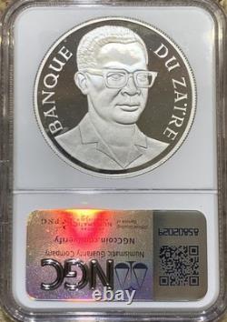 1975 Zaire $5z Pkapi Conservation Ngc Pf68 Ulca, Silver Coin