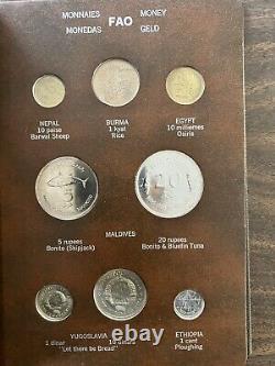 1976-1977 FAO Money Collection 41 Coins Custom Brown Album #3168
