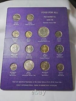 1976 FAO Money Food For All Contains Silver Pages 2, 3, 3A, 4, 4A 5 Page Lot