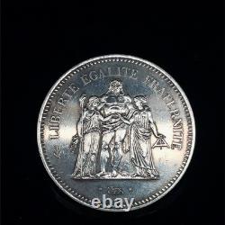 1976 FRANCE Large HERCULES. 900 Silver 50 FRANCS Coin #3 KM # 941.1
