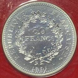1976 France (9) Coins Specimen Fdc Set. 87 Oz Silver Bu Hercules Monnaie Box+coa