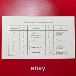1976 France (9) Coins Specimen Fdc Set. 87 Oz Silver Bu Hercules Monnaie Box+coa