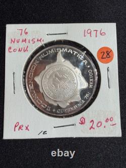 1976 Mexico Proof Like Uncirculated Silver Coin Sociedad Numismatica De Mexico