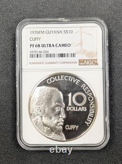 1976 PF 68 ULTRA CAMEO Guyana $10 Cuffy Collective Responsibility RARE