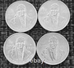 1977 Mexico 100 Cien Pesos Set of 4 Coins 1 Oz, content. 72 Silver uncirculated