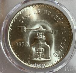 1978 Mexico Onza Silver Coin Pcgs Ms66