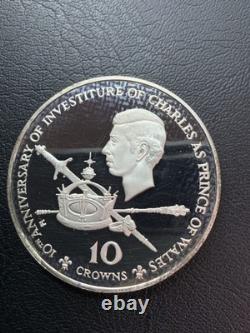 1979 Turks Caicos 10 Crowns Silver Coin Featuring Prince Charles