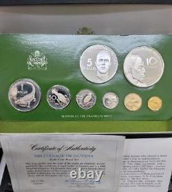 1980 Guyana 7 Coin Proof Set 1.85 oz. ASW