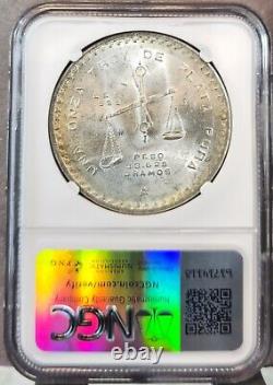 1980 Mexico Silver 1 Onza High 8 Ngc Ms 63 Amazing Color Toning 1 Oz