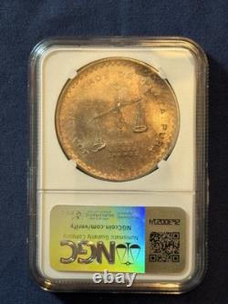 1980 Mexico Silver 1 Onza Ngc Ms 62 Beautiful Coin