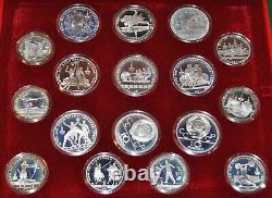 1980 Moscow Olympics 28 Silver Coin Set withRussian COA & Leather Case